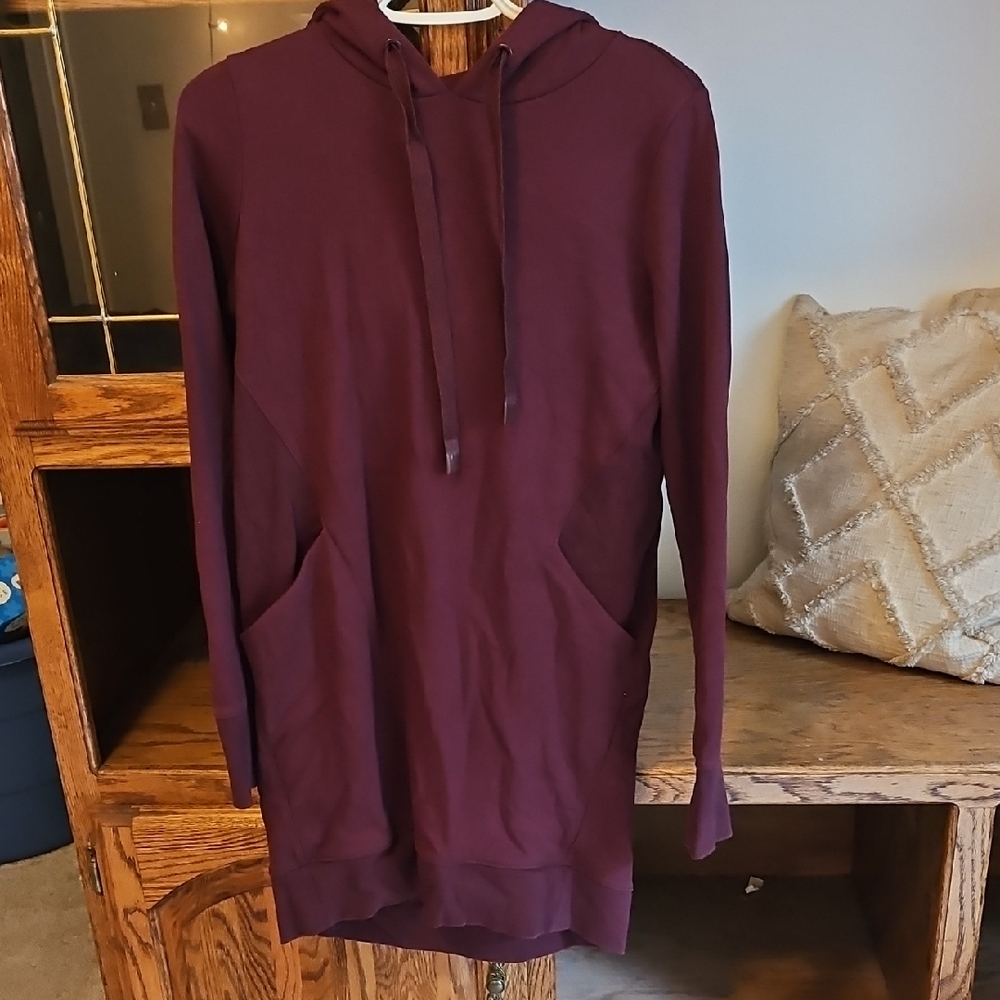 Athleta Maroon Hoodie Dress/ Tunic